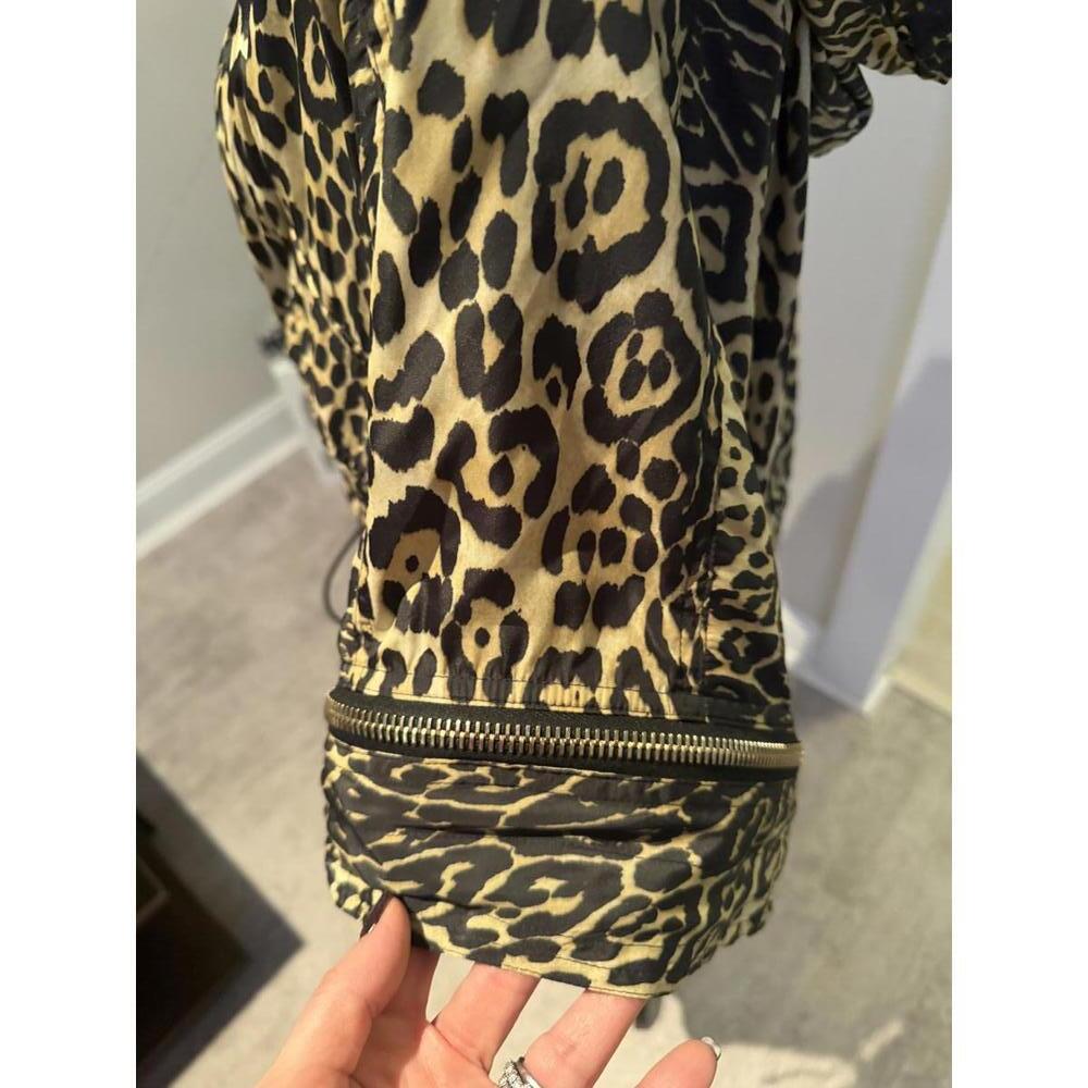 NWT Givenchy Oversized Leopard Print Hooded Zip-Up Nylon Drawstring Jacket - Picture 3 of 9